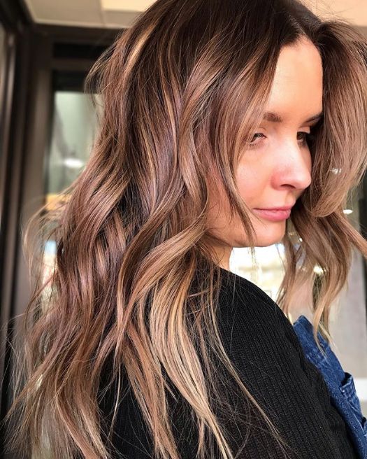 Warm caramel balayage